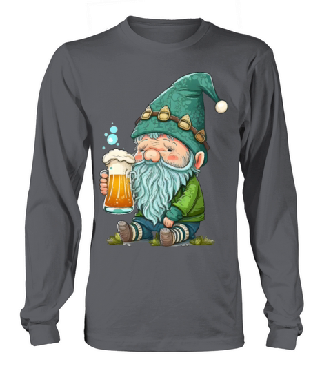 Gnome Drinks Beer Happy St Patricks Day Long sleeved Unisex