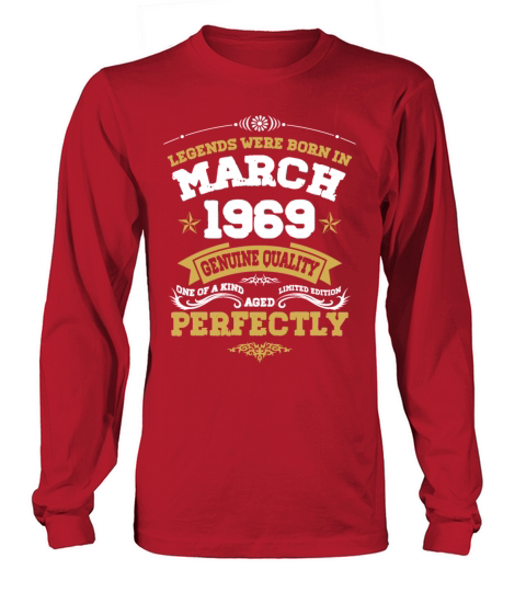 Vintage Aged To Perfection March 1969 Long sleeved Unisex