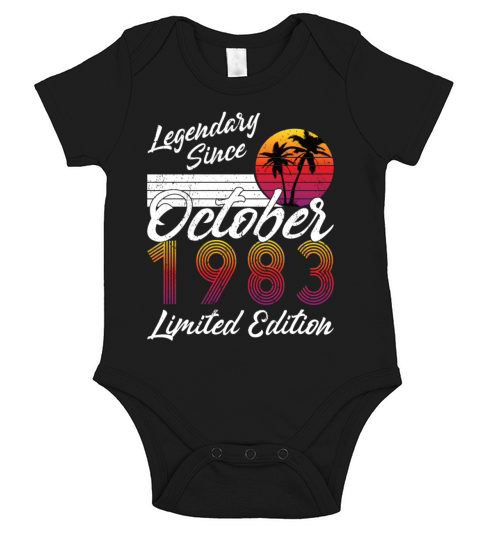 40th birthday october 1983 legendary since 1983 Short Sleeve Baby One-Piece