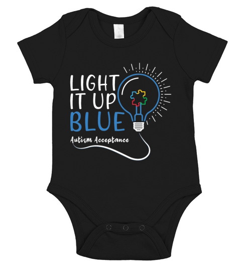 Acceptance Light April Blue For Autism Awareness Short Sleeve Baby One-Piece