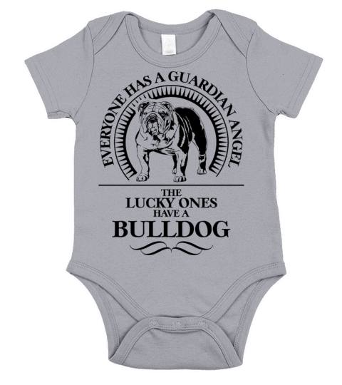 British Bulldog Guardian Angel Dog quote Short Sleeve Baby One-Piece