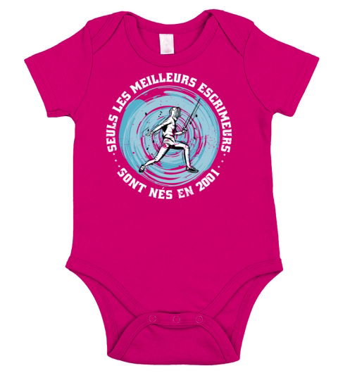 Fencers born in 2001 Birthday Vintage Short Sleeve Baby One-Piece