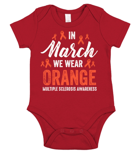 In March We Wear Orange Short Sleeve Baby One-Piece