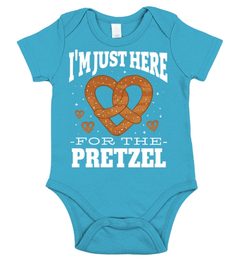 Just Here For The Pretzel Quote Short Sleeve Baby One-Piece