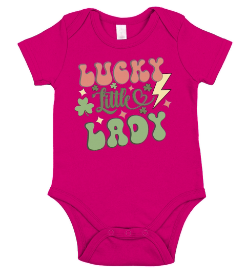 Lucky little lady St Patricks day Short Sleeve Baby One-Piece