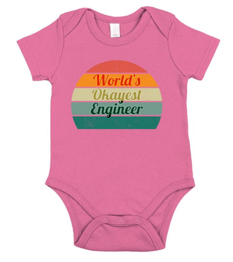 Worlds Okayest Engineer Short Sleeve Baby One-Piece