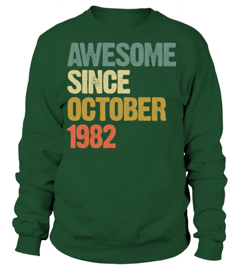 Awesome Since October 1982 Retro Vintage Gift Sweatshirt Unisex