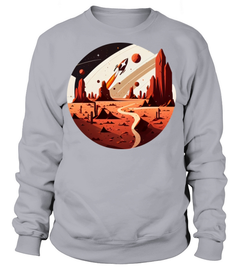 Vintage Space Science Mars Fiction Geek Solar Sweatshirt Unisex