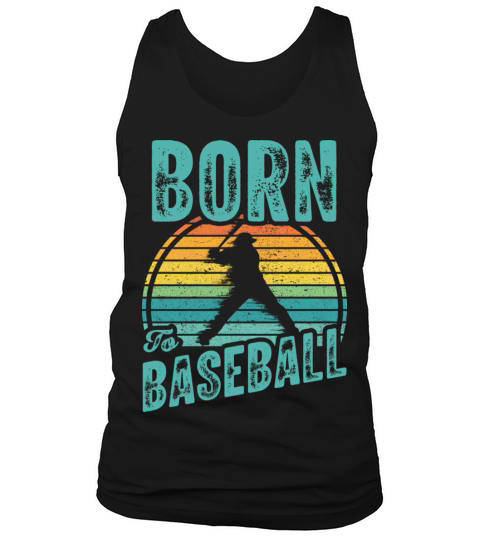 Born To Baseball With Vintage Retro Color Tank Top Unisex