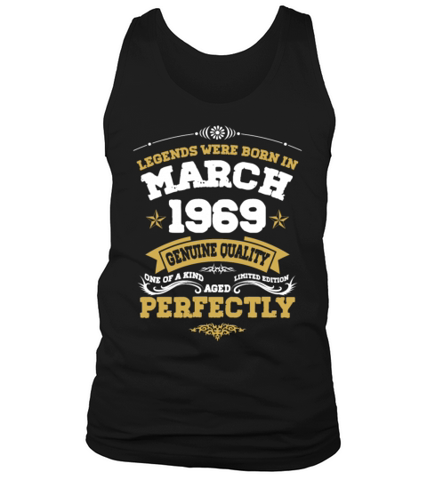 Vintage Aged To Perfection March 1969 Tank Top Unisex
