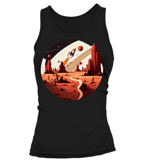 Vintage Space Science Mars Fiction Geek Solar Tank top Woman