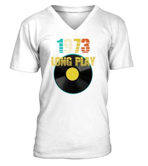 1973 Long Play Record Reto 50th Birthday Gift V-Neck T-shirt