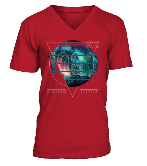 Limited Edition 1980 June Birthday Polar Lights V-Neck T-shirt