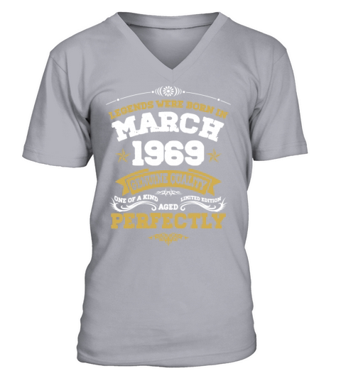 Vintage Aged To Perfection March 1969 V-Neck T-shirt