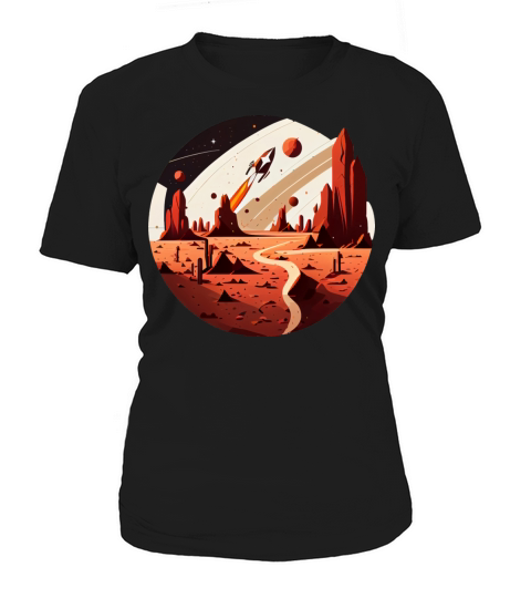 Vintage Space Science Mars Fiction Geek Solar Women's T-Shirt