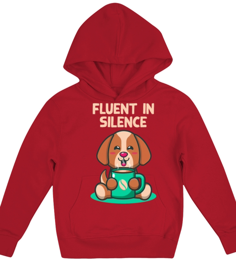 Fluent in Silence Introvert Pun Antisocial Joke Ne Kids Hoodie