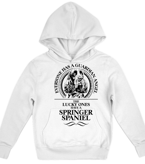 Springer Spaniel Guardian Angel dog quote Kids Hoodie