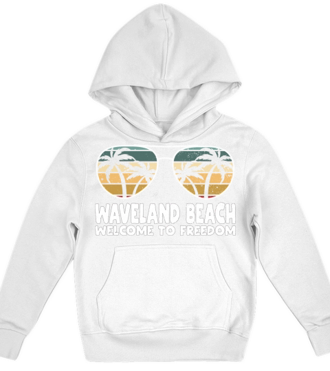 Waveland Beach Welcome to Freedom Vacation Sayings Kids Hoodie