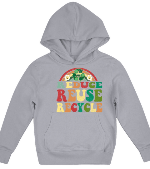 World Earth Day Reduce Reuse Recycle Vintage Kids Hoodie