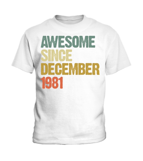 Groovy Awesome Since December 1981 Vintage Gift Kids T-Shirt