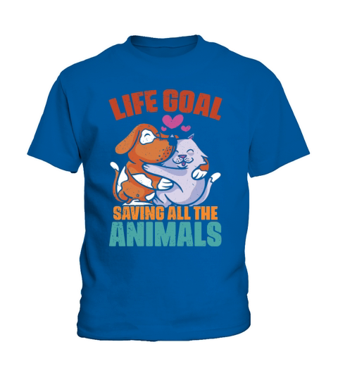Vintage Life Goal Save All The Animals For Vet Med Kids T-Shirt