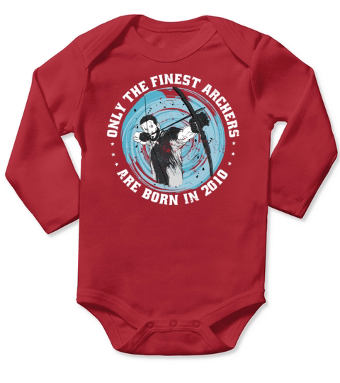 Archer born in 2010 Vintage Birthday Arrow-sports Long Sleeve Baby One-Piece