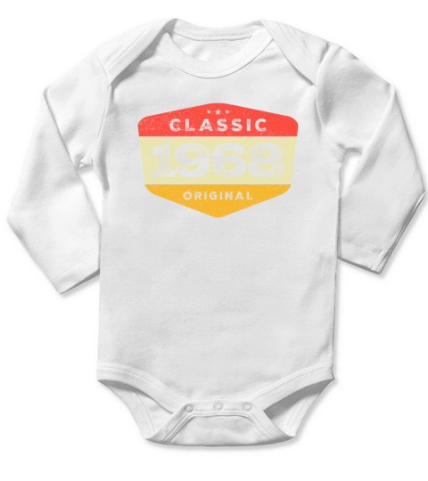 Classic 1968 55 Birthday Vintage Long Sleeve Baby One-Piece