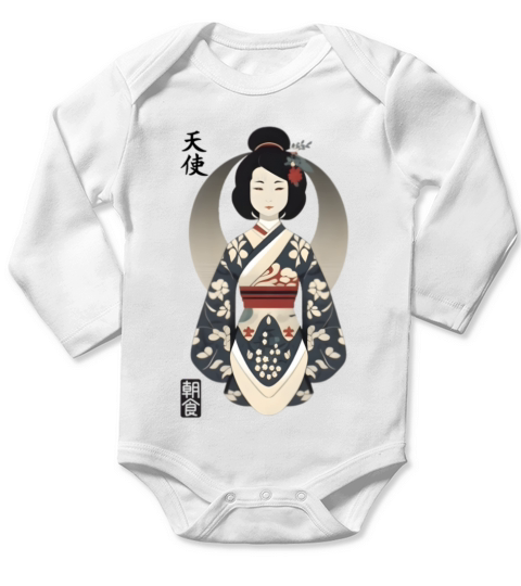 Japan Classic Women Geisha Long Sleeve Baby One-Piece