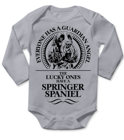Springer Spaniel Guardian Angel dog quote Long Sleeve Baby One-Piece