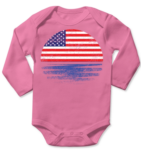 Vintage American Sunset Long Sleeve Baby One-Piece