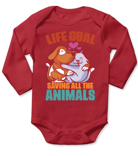 Vintage Life Goal Save All The Animals For Vet Med Long Sleeve Baby One-Piece