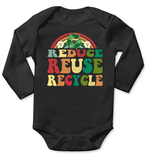 World Earth Day Reduce Reuse Recycle Vintage Long Sleeve Baby One-Piece