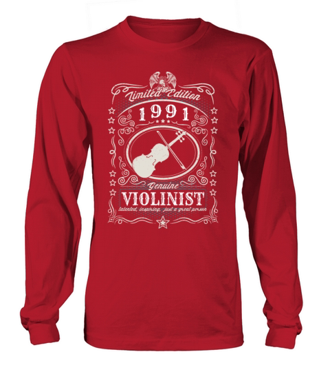 Vintage 1991 Violinist Birthday Gift Violin Player Long sleeved Unisex