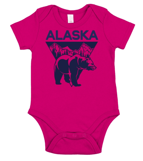 alaska bear vintage Short Sleeve Baby One-Piece