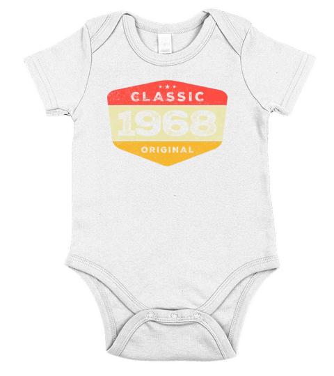 Classic 1968 55 Birthday Vintage Short Sleeve Baby One-Piece