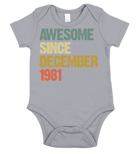 Groovy Awesome Since December 1981 Vintage Gift Short Sleeve Baby One-Piece