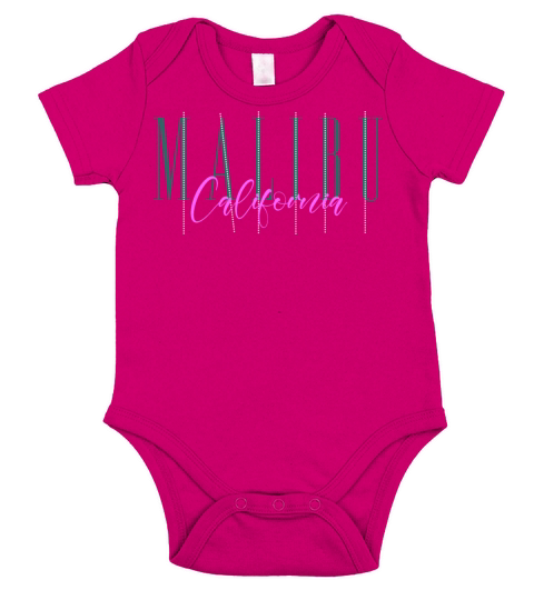 Malibu california typographic slogan lettering Short Sleeve Baby One-Piece