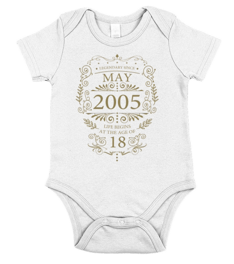 May 2005 Birthday 18th Birthday Sayings Short Sleeve Baby One-Piece
