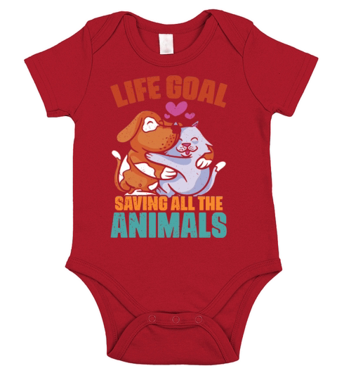 Vintage Life Goal Save All The Animals For Vet Med Short Sleeve Baby One-Piece