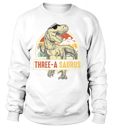 Kids 3 Year Old Dinosaur Birthday 3th Vintage Sweatshirt Unisex