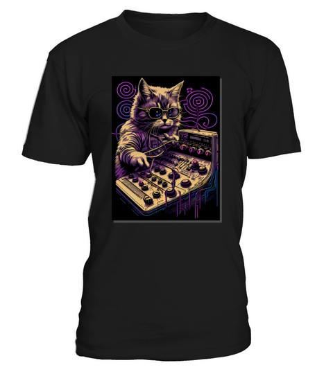 Cat Synthesizer Analogue Synth Vintage Studio Gear T-Shirt Unisex
