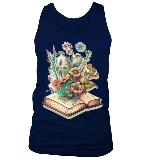 flowers growing from book vintage style Tank Top Unisex