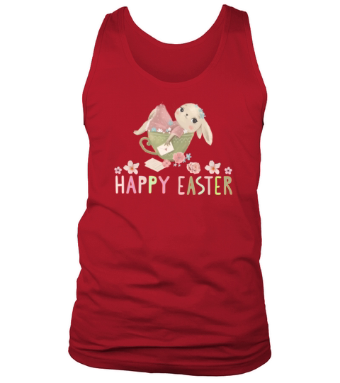 Happy Easter with vintage pastel cute bunny girl Tank Top Unisex