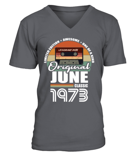 50th birthday june 1973 original 1973 V-Neck T-shirt
