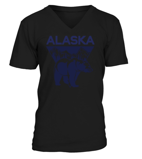 alaska bear vintage V-Neck T-shirt