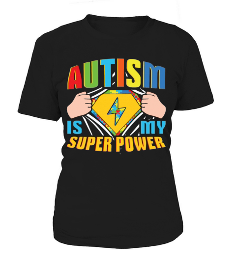 Colorful Puzzle My Power Is Autism Awareness Women's T-Shirt
