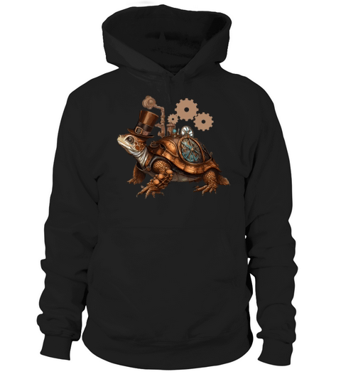 Steampunk Turtle Vintage Mechanical Gears Reptile Hoodie Unisex