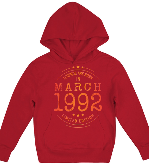 Birthday March 1992 Limited Edition Vintage Kids Hoodie