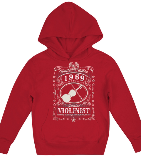 Vintage 1969 Violinist Birthday Gift Violin Player Kids Hoodie