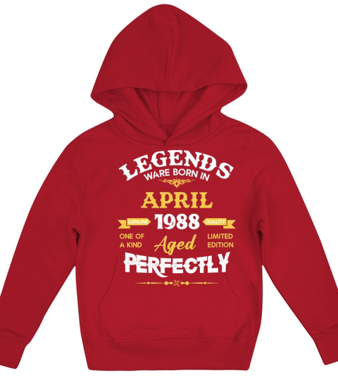 Vintage Aged To Perfection April 1988 Kids Hoodie